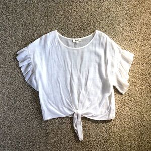 Love J white Tie Front Top